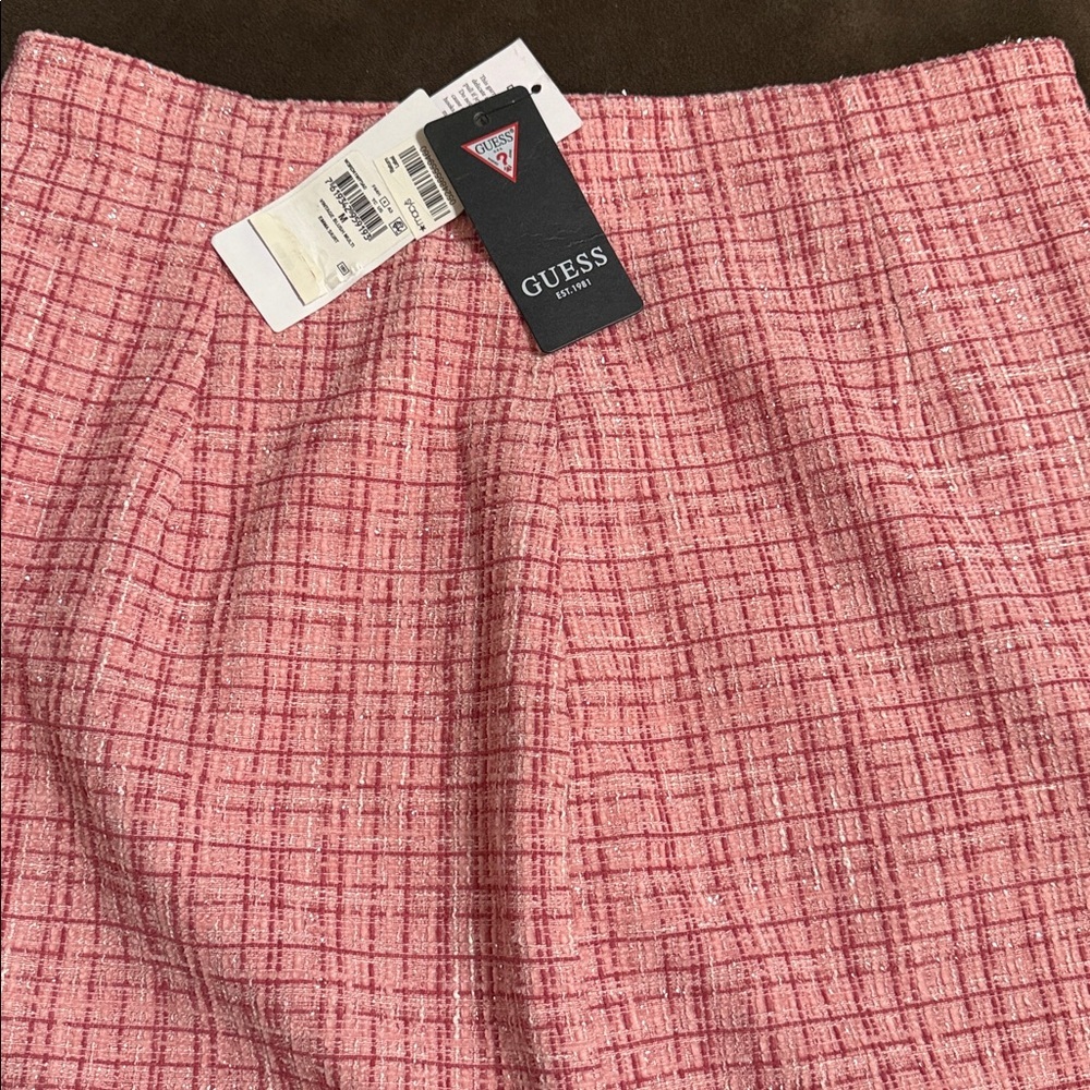 Gorgeous GUESS Women's Pink Mini Emma Tweed Skirt Brand New From Macys - Picture 4 of 17